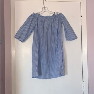 Forever 21 pinstripe off the shoulder dress